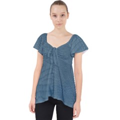 Turquoise Alligator Skin Lace Front Dolly Top