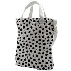 Black And White Seamless Cheetah Spots Canvas Messenger Bag