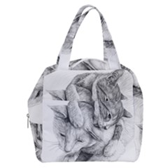 Cat Drawing Art Boxy Hand Bag by HermanTelo