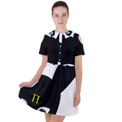 Bunny Girl Mask Short Sleeve Shoulder Cut Out Dress 