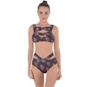 Abstract Zigzag Motif Bandaged Up Bikini Set  View1