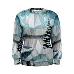 Winter Landscape Low Poly Polygons Women s Sweatshirt by HermanTelo