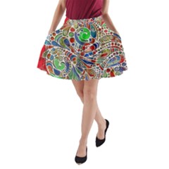Pop Art - Spirals World 1 A-line Pocket Skirt