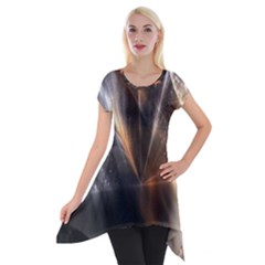 Digital Geometry Short Sleeve Side Drop Tunic