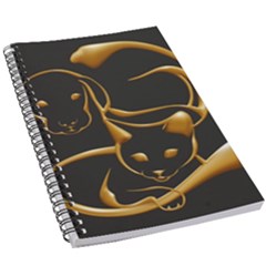 Gold Dog Cat Animal Jewel 5 5  X 8 5  Notebook by HermanTelo
