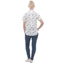 Antique Iron Key Graphic Silhouette Motif Pattern Women s Short Sleeve Pocket Shirt View2
