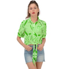 Electric Lime Tie Front Shirt 