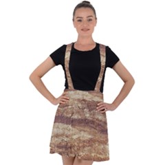 Grunge Surface Print Velvet Suspender Skater Skirt