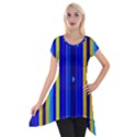 Blueyellow  Short Sleeve Side Drop Tunic View1