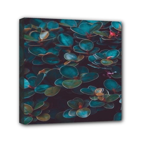 Realeafs Pattern Mini Canvas 6  X 6  (stretched)