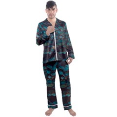 Realeafs Pattern Men s Long Sleeve Satin Pyjamas Set