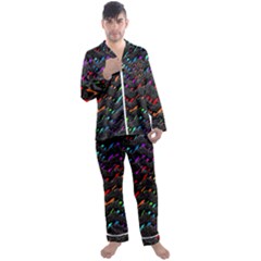 Rainbowwaves Men s Long Sleeve Satin Pyjamas Set
