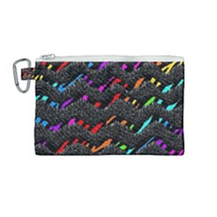 Rainbowwaves Canvas Cosmetic Bag (medium) by Sparkle