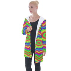 Masaic Colorflower Longline Hooded Cardigan