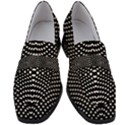 Black And White Geometric Kinetic Pattern Women s Chunky Heel Loafers View1