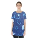 Abstract Blue Pattern Design Skirt Hem Sports Top View1