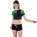 Abstract Tiles Tie Back Short Sleeve Crop Tee View1