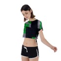 Abstract Tiles Tie Back Short Sleeve Crop Tee View2