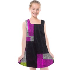 Abstract Tiles Kids  Cross Back Dress