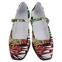 Watercolor Monstera Leaves Women s Mary Jane Shoes