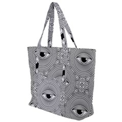 Eye Pattern Zip Up Canvas Bag by designsbymallika