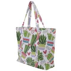 Cactus Love  Zip Up Canvas Bag by designsbymallika