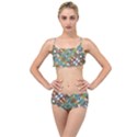 Multicolored Collage Print Pattern Mosaic Layered Top Bikini Set View1