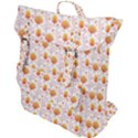 Orange Pink Tree Pattern Buckle Up Backpack View1