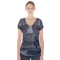 Sunset Coastal Urban Scene, Montevideo, Uruguay Short Sleeve Front Detail Top View1