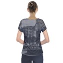 Sunset Coastal Urban Scene, Montevideo, Uruguay Short Sleeve Front Detail Top View2