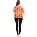 Orange Brown Leaves One Shoulder Cut Out Tee View2