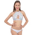 Aqua coral Cross Front Halter Bikini Top View1