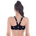 Black And White Baseball Motif Pattern Plunge Bikini Top View2