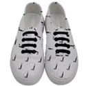 Black And White Cricket Sport Motif Print Pattern Men s Classic Low Top Sneakers View1