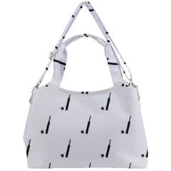 Black And White Cricket Sport Motif Print Pattern Double Compartment Shoulder Bag