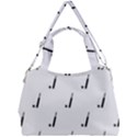 Black And White Cricket Sport Motif Print Pattern Double Compartment Shoulder Bag View1