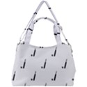 Black And White Cricket Sport Motif Print Pattern Double Compartment Shoulder Bag View2
