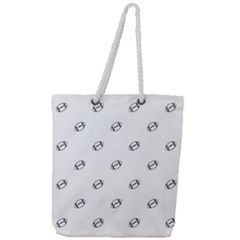 American Football Ball Motif Print Pattern Full Print Rope Handle Tote (large) by dflcprintsclothing