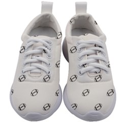 American Football Ball Motif Print Pattern Kids Athletic Shoes