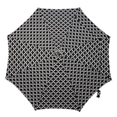 Black And White Triangles Pattern, Geometric Hook Handle Umbrellas (medium)