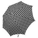 Black and white Triangles pattern, geometric Hook Handle Umbrellas (Medium) View2