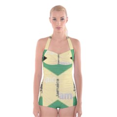 Jamaica, Jamaica  Boyleg Halter Swimsuit 