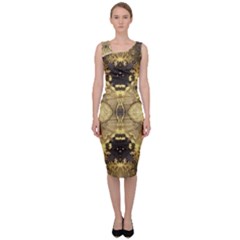 Black And Gold Sleeveless Pencil Dress