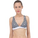 Black and white abstract lines, geometric pattern Classic Banded Bikini Top View1