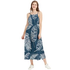 Blue Leaves Boho Sleeveless Summer Dress