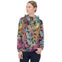 Mosaic pieces                                                    Women Hooded Front Pocket Windbreaker View1