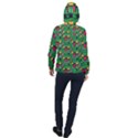 Rectangles on a green background                                                        Women Hooded Front Pocket Windbreaker View2