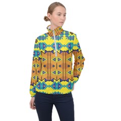 Tribal Pattern                                                          Women Half Zip Windbreaker