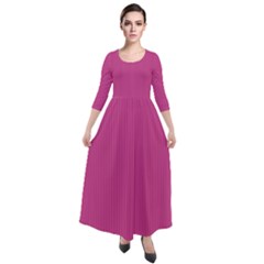 Smitten Pink - Quarter Sleeve Maxi Velour Dress