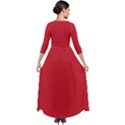 Amaranth Red - Quarter Sleeve Maxi Velour Dress View2
